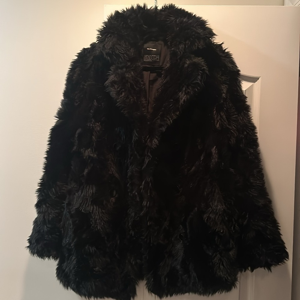 The kooples faux fur jacket black size Small